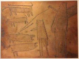 Printing plate for Harpooning Walrus (R); printing plate for unidentified work (V)