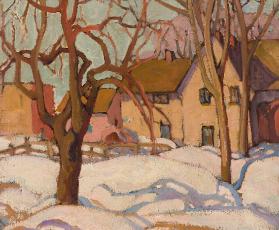 Farmhouse and Snow Shadows