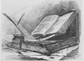 Still Life - Ink Stand and Books