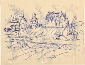 Untitled (house, shed) (R); Primroses (V)