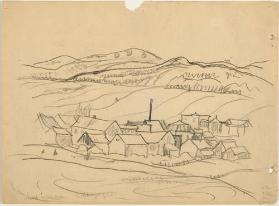 Untitled (small village - St. Fabre, Bic?) (R); Untitled (houses, clothesline) (V)